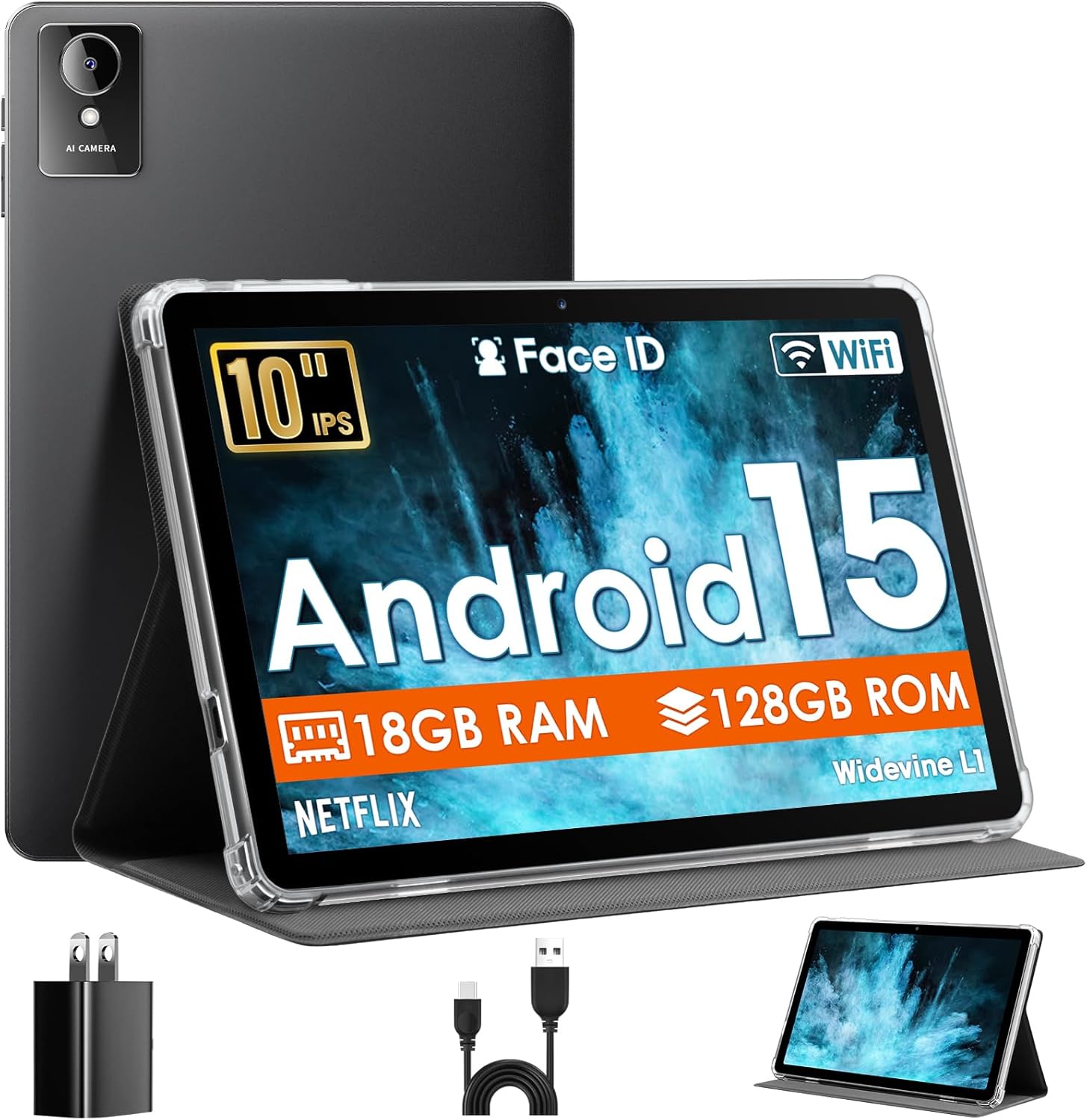 Android 15 Tablet with 10 Inch Display and 18GB RAM for All
