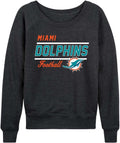 Miami Dolphins Womens Slouchy Crew Neck Raglan Pullover - Game Day