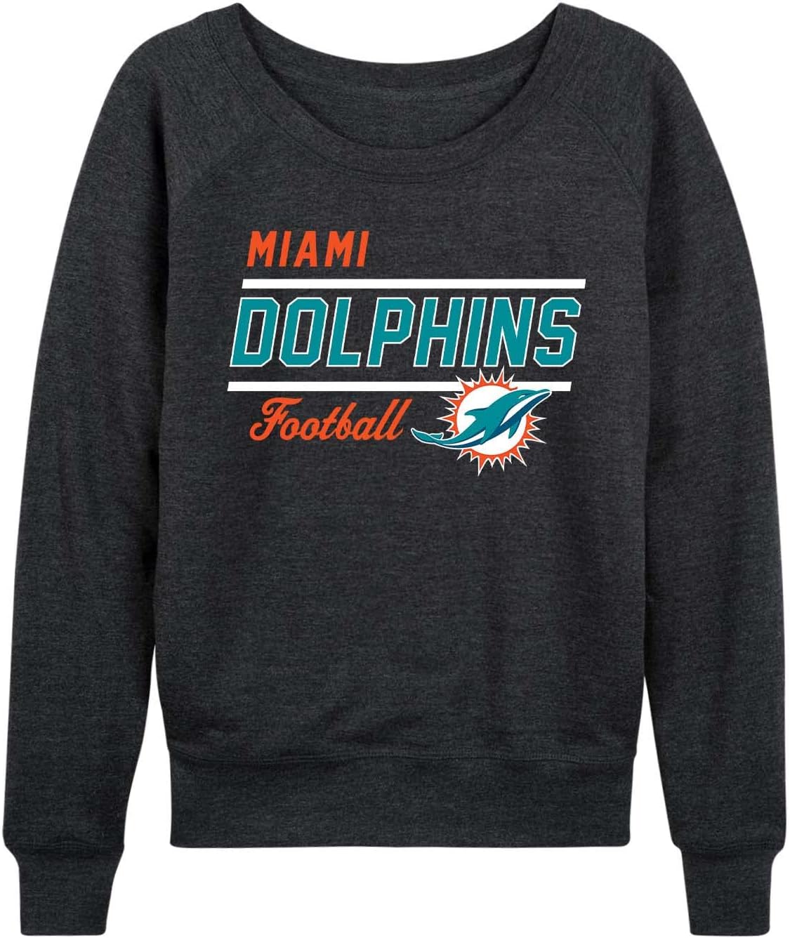 Miami Dolphins Women's Slouchy Crew Neck Pullover for Game Day