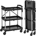 Folding Utility Cart 3 Tier 240lb Capacity - Space Saving