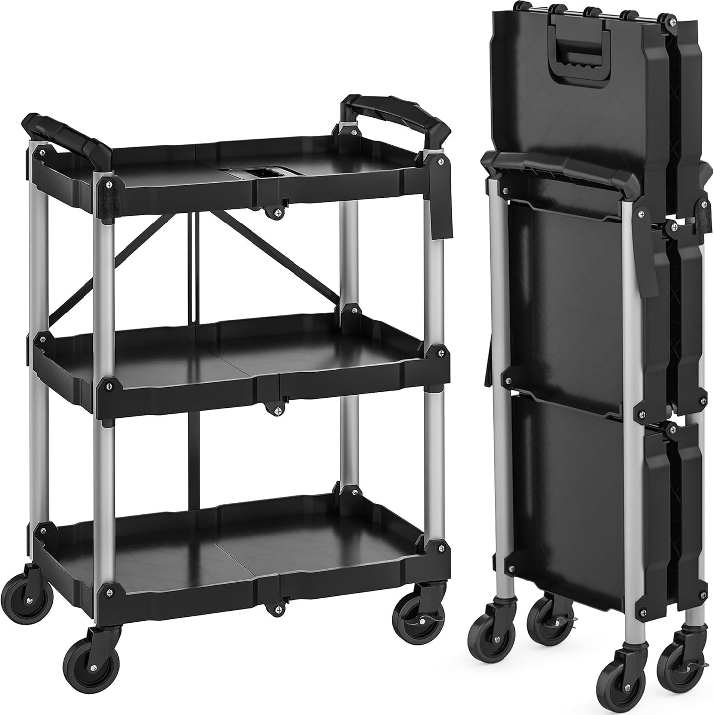 YITAHOME Folding Utility Cart with Wheels for Easy Transport