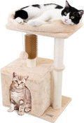 26.8 in Small Cat Tree Tower - Compact Cat Tree with Cave & Perch