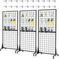 3-Pack 2ft x 5.5ft Gridwall Panel Display Stands - Stable Floor