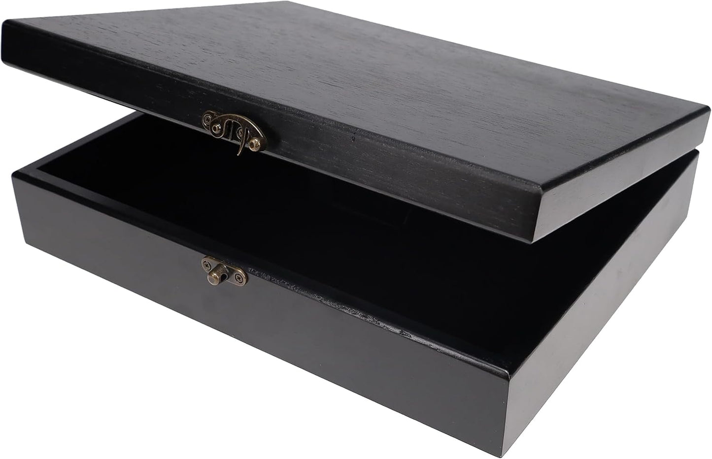 Old World Wooden Box with Brass Latch for Keepsake Storage