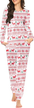 Ekouaer Womens Jogger Pajama Set - Star Print Soft Sleepwear