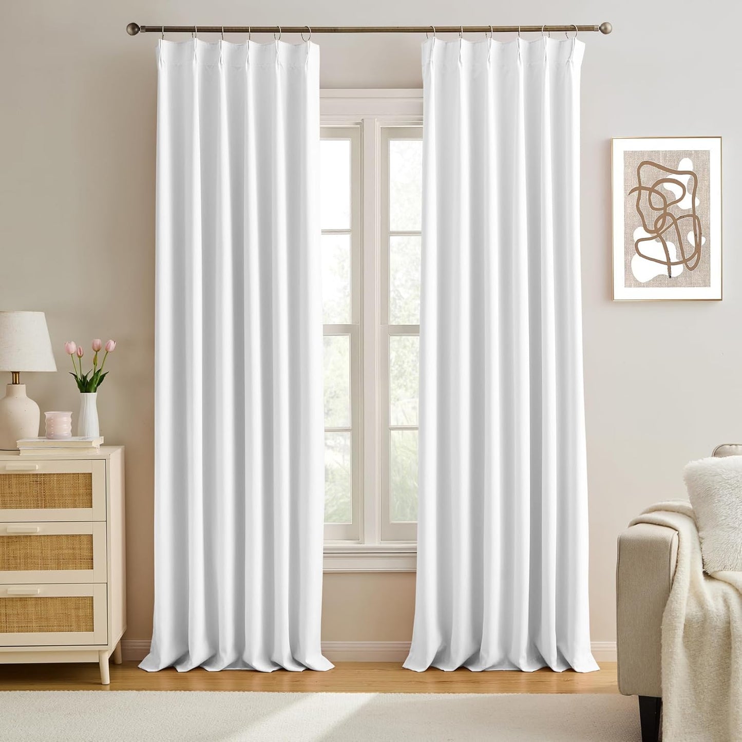 Extra Long Pleated Curtains for Sliding Doors and Windows