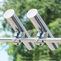 2PCS Tournament Style Boat Fishing Rod Holders - 316 Stainless Clamp
