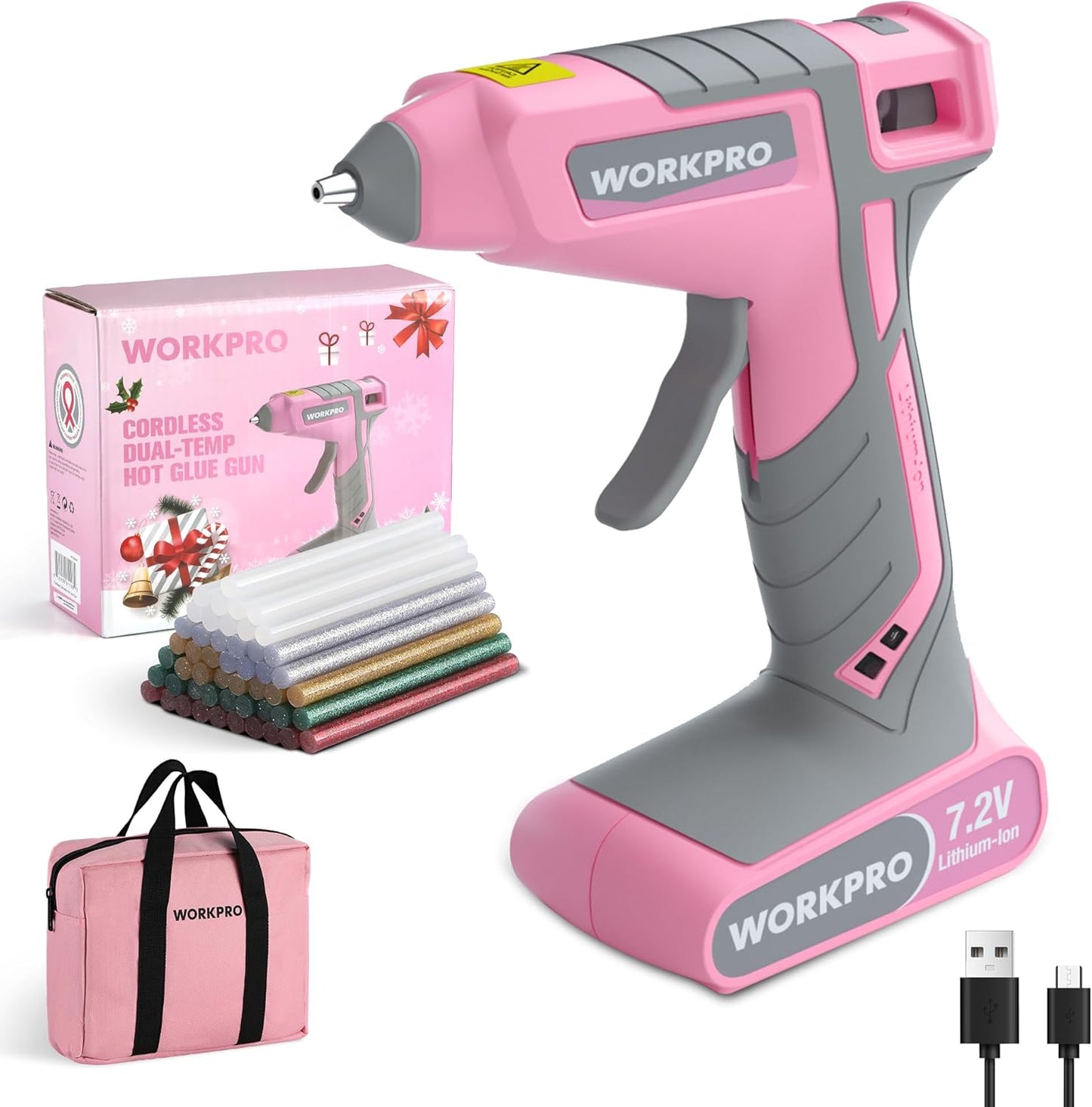 WORKPRO Cordless Hot Glue Gun for Crafting and DIY Projects