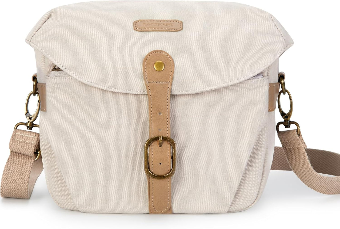 BAGSMART Canvas Camera Bag, Stylish Rain Cover Included