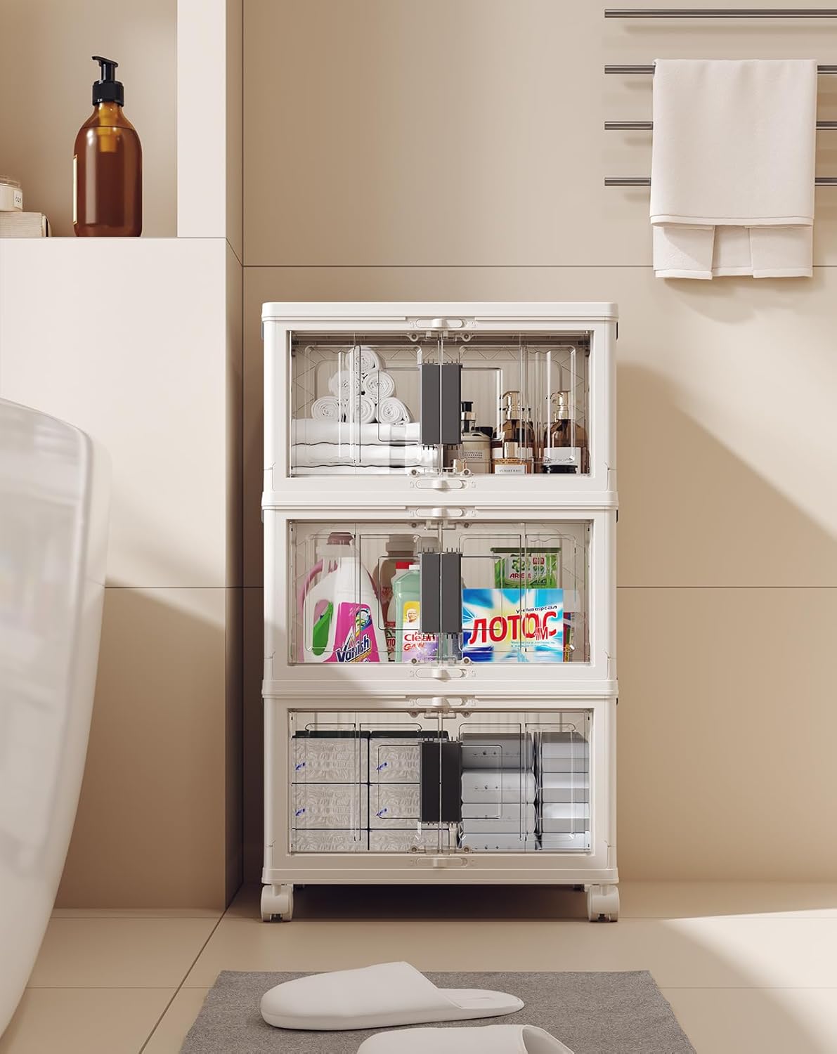 OlarHike 23QT Stackable Storage Bins with Lids for Organization