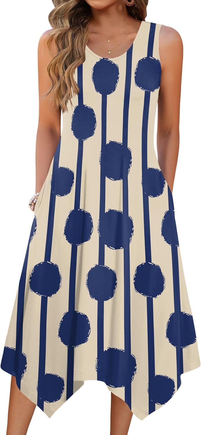 HOTOUCH Women's Casual Summer Dress with Pockets and Hem