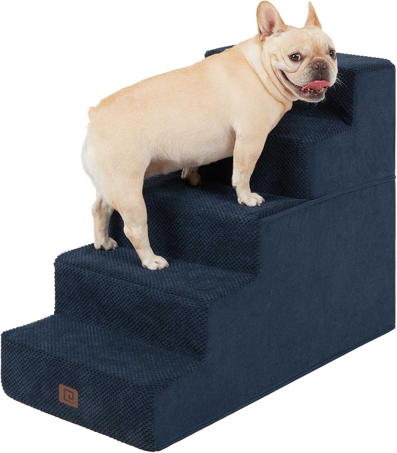 EHEYCIGA Dog Stairs for High Bed - 5-Step Pet Steps in Navy