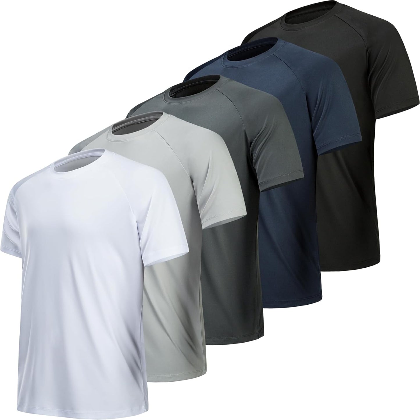 7 Pack Workout Shirts for Men Quick Dry Moisture Wicking T-Shirts
