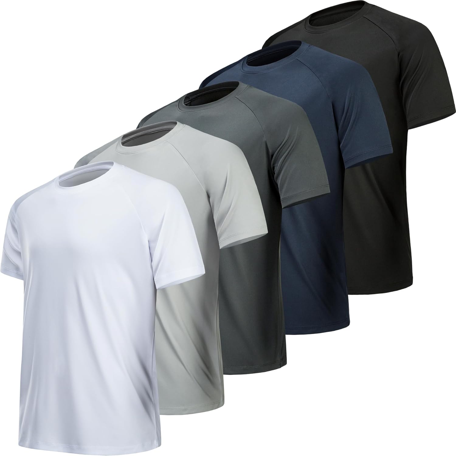 7 Pack Workout Shirts for Men Quick Dry Moisture Wicking T-Shirts