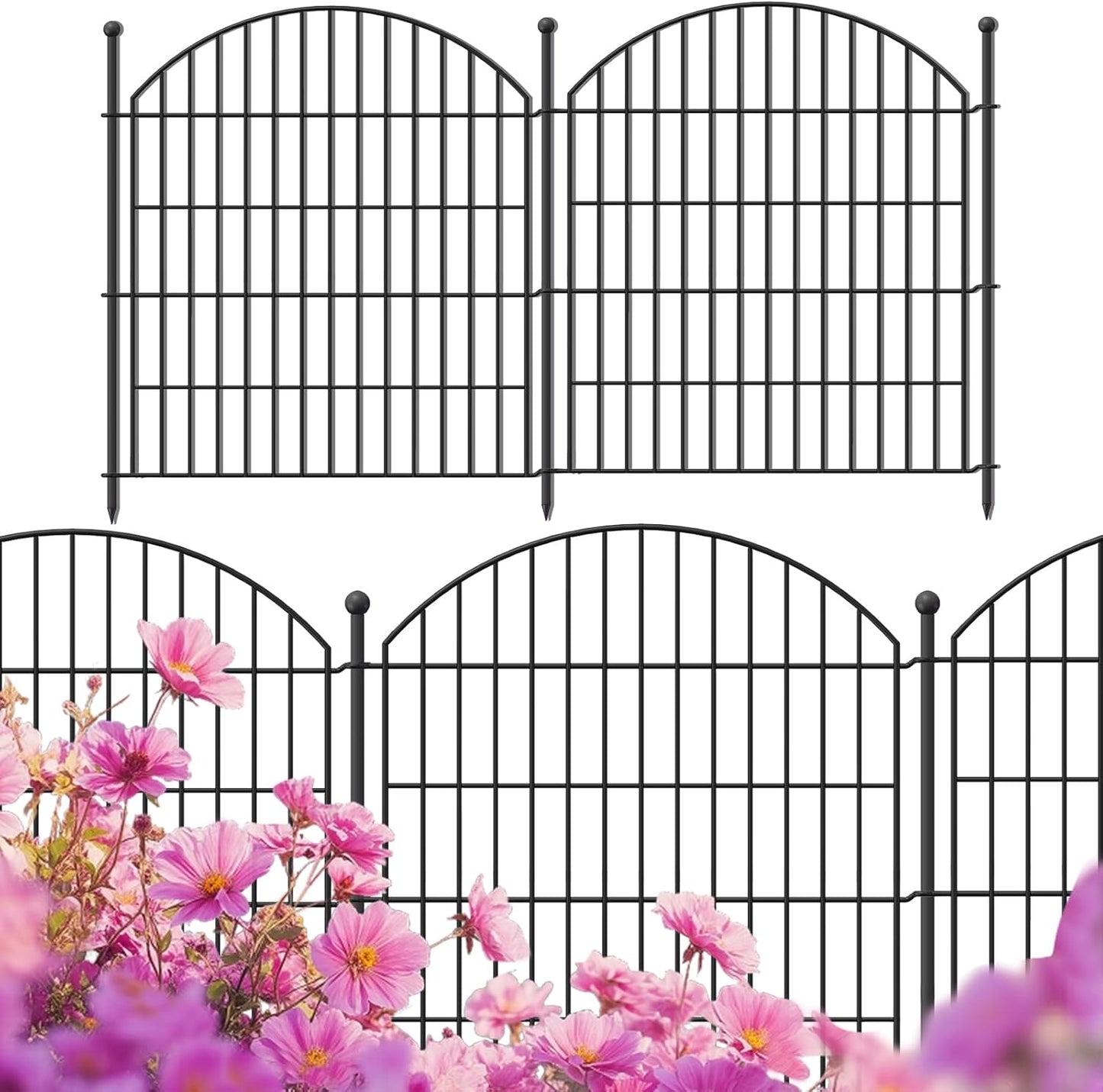 Decorative Garden Fence 32in x 24ft, Durable Animal Barrier