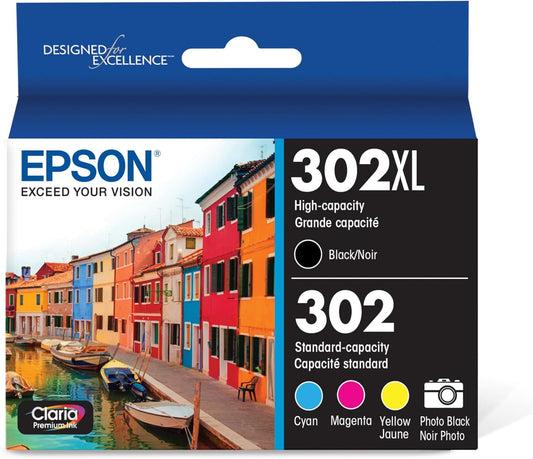 EPSON 302 Claria Premium Ink Combo Pack - High Capacity & Vibrant Colors!