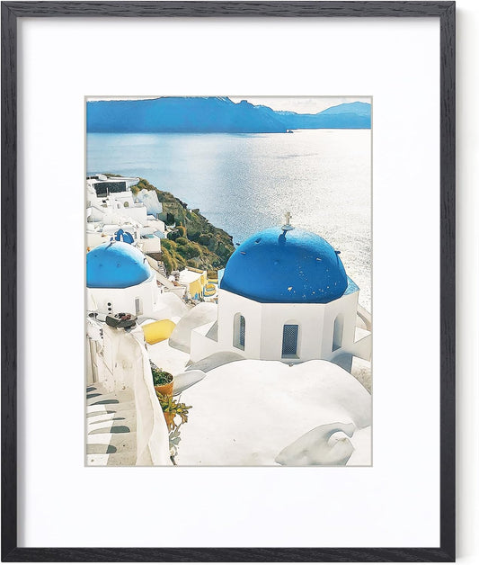16x20 Picture Frame with Mat for 11x14 Photos, Solid Oak