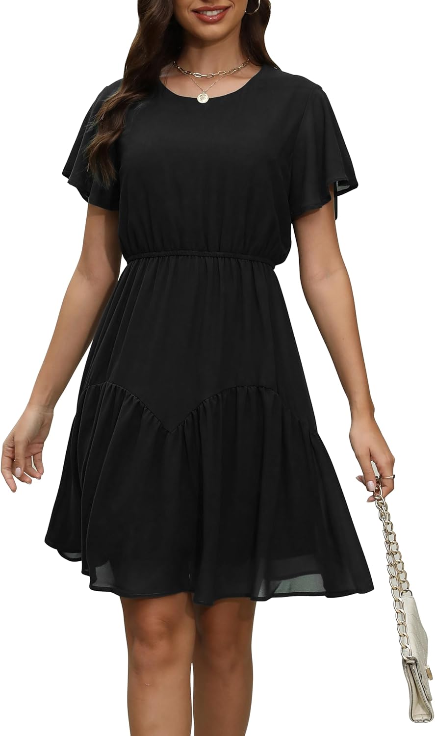 Manydress Women's Chiffon Floral Dresses for Summer Fun