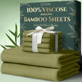 Viscose Derived from Bamboo Queen Sheets 6pc Set - Light Olive