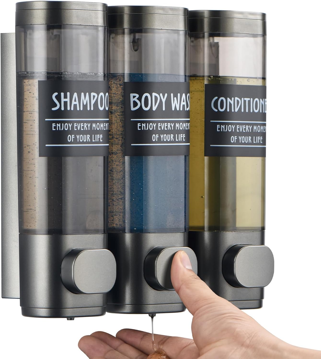 3-Chamber Shower Dispenser for Easy Bathing