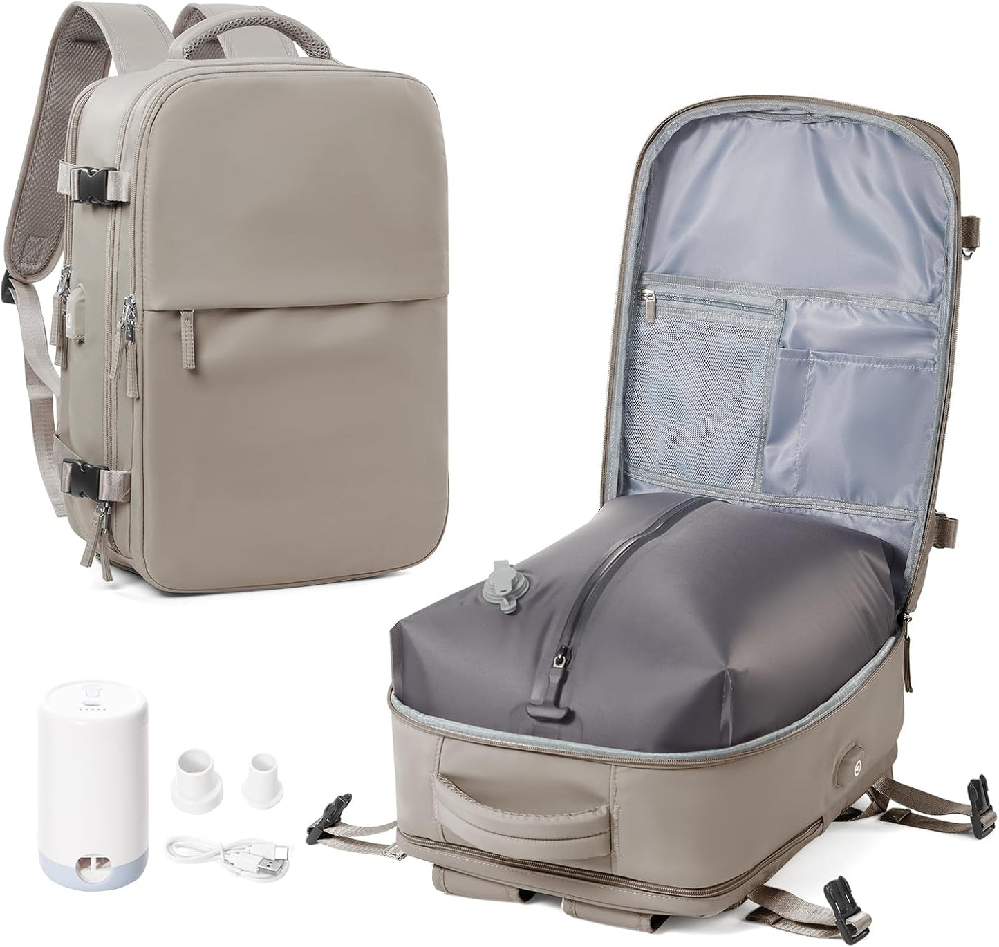 Vacuum Travel Backpack with Pump for Easy Carry On Use
