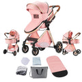 2 in 1 Baby Stroller with Bassinet - Reversible Foldable Pram