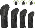 Golf Club Head Covers for Woods Driver Hybrid - Durable PU Leather