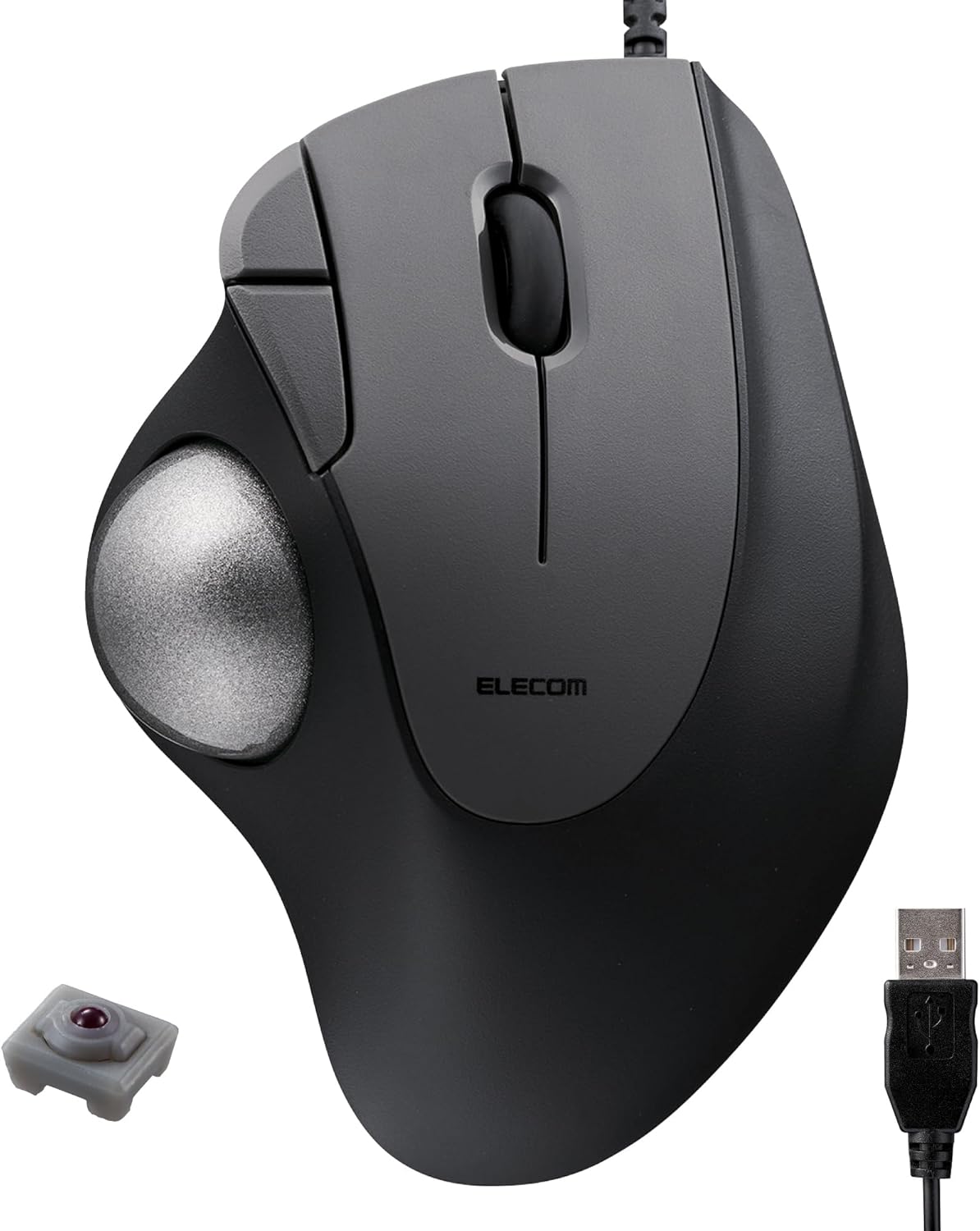 ELECOM Ergonomic Trackball with Ruby Ball Bearing for Comfort