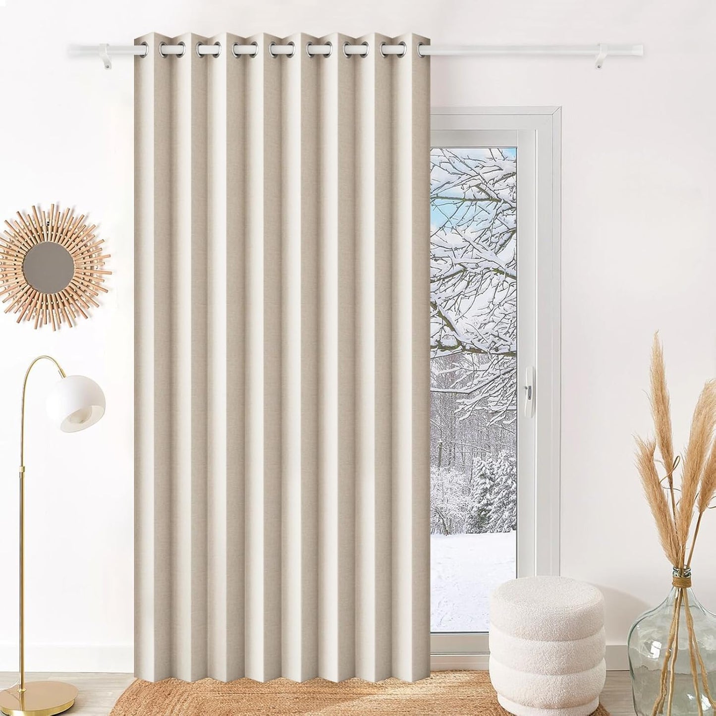 Pleated Folding Doorway Curtains - 100% Blackout Drapes