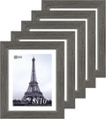 VCK 8x10 Picture Frame 5 Pack Gray Solid Wood Grain - Gallery Quality
