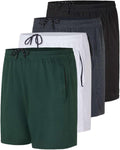 Men's Mesh Athletic Zipper Shorts 4-Pack - Quick Dry Performance