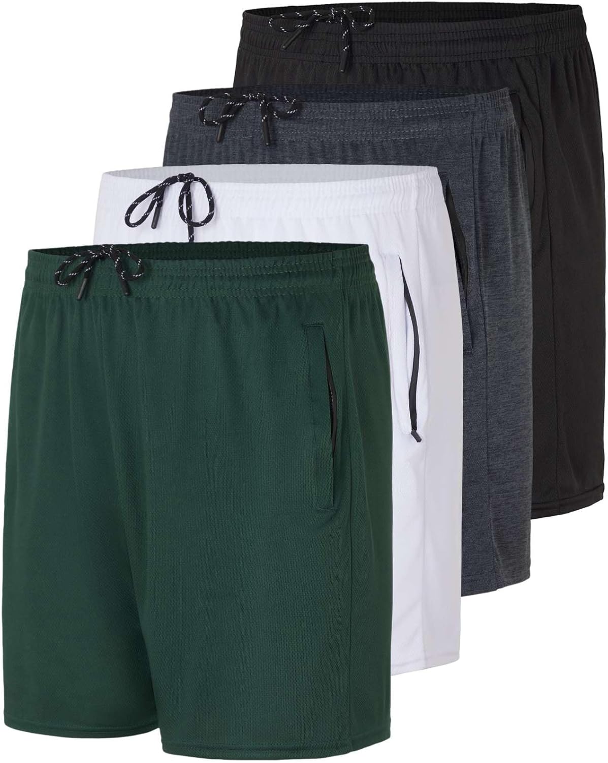 Men's Mesh Athletic Zipper Shorts for Gym and Running
