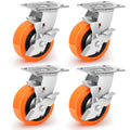 5 Inch Heavy Duty Casters with Thickened Bracket Set of 4