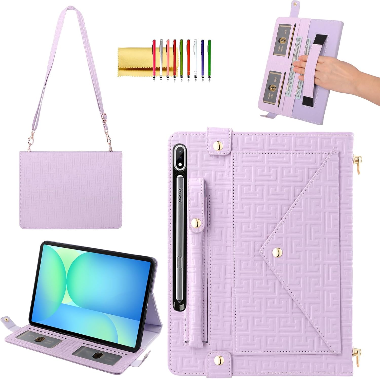 Elegant Crossbody Folio Case for Samsung Galaxy Tab S10 FE+ 13.1ft