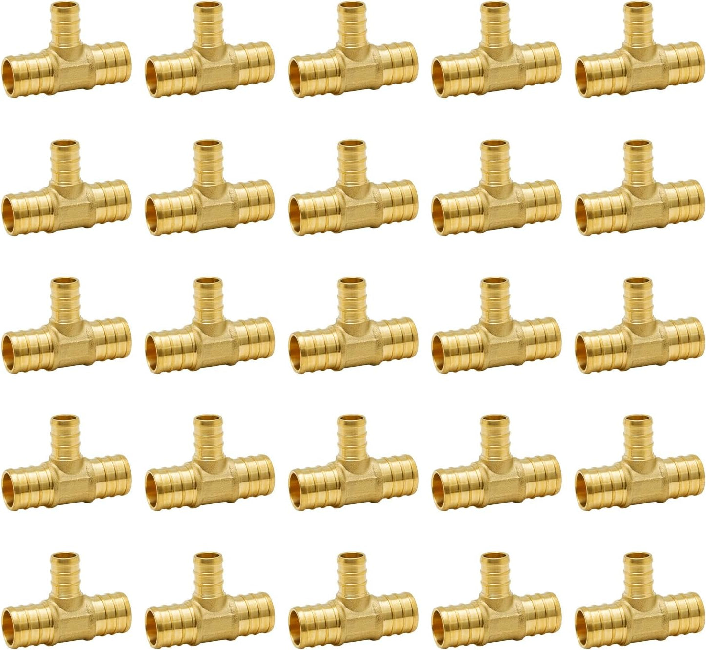 SUNGATOR 25-Pack 3/4 X 3/4 X 1/2 PEX Reducing Tee Brass Fittings