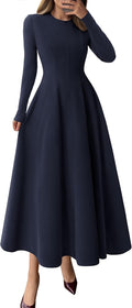 Cocktail Dresses for Women 2025 Long Sleeve Midi A Line - Flowy Fit