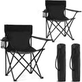 Portable Camping Chair 2 Pack - Lightweight Foldable with Cup Holder