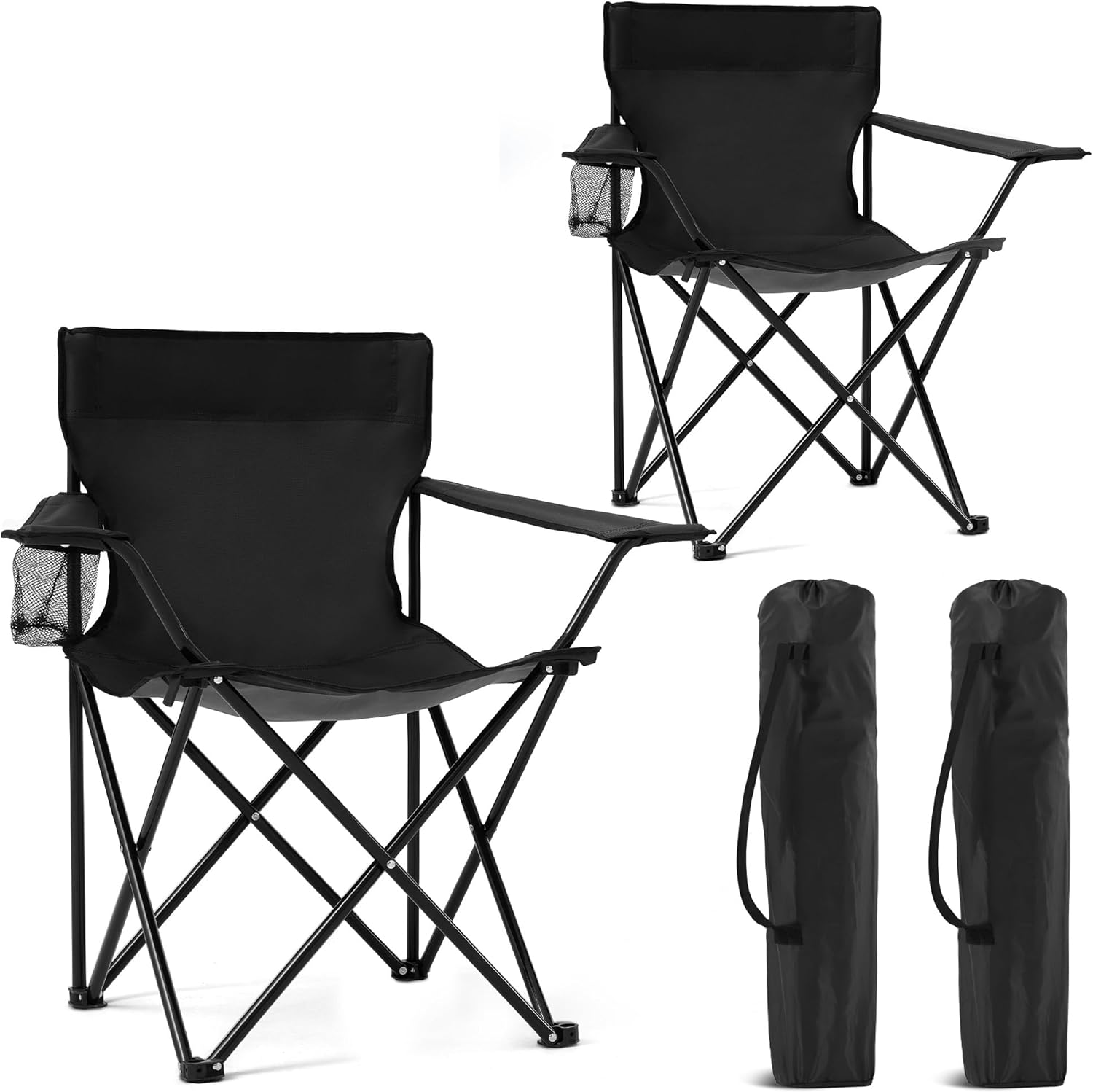 Portable Camping Chairs 2 Pack Lightweight Folding Lawn Chairs