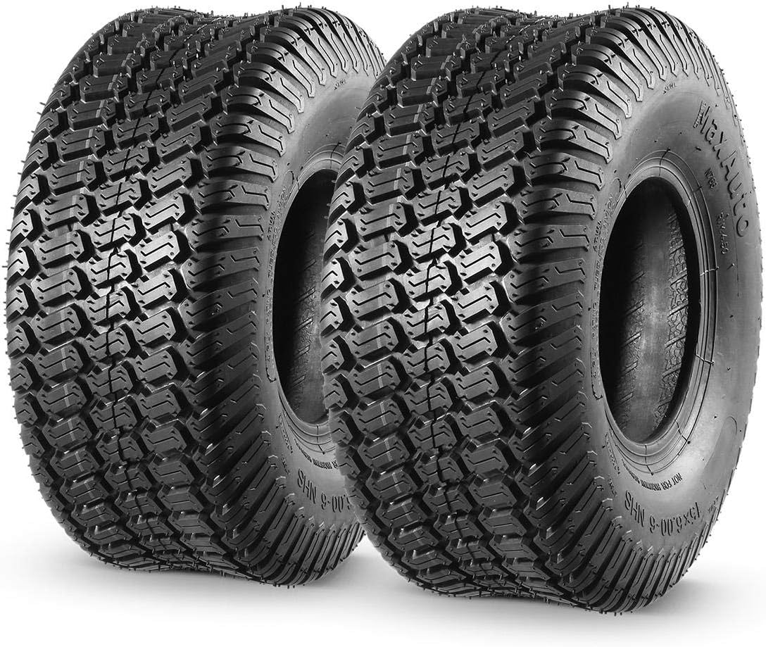 MaxAuto 15x6.00-6 Lawn Mower Tire Set for Garden Tractors