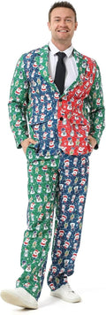 Men's Christmas Party Suit with Tie - Novelty Holiday Costume