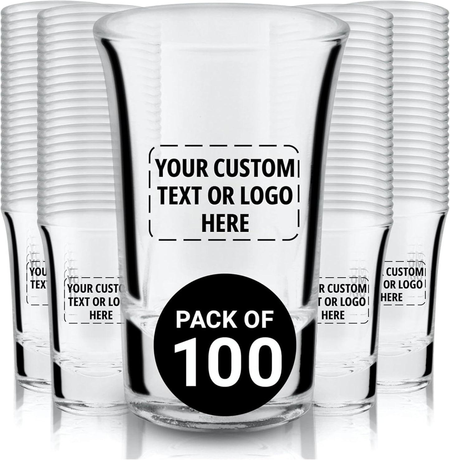 Personalized Shot Glasses for Weddings and Parties - 100 Pack
