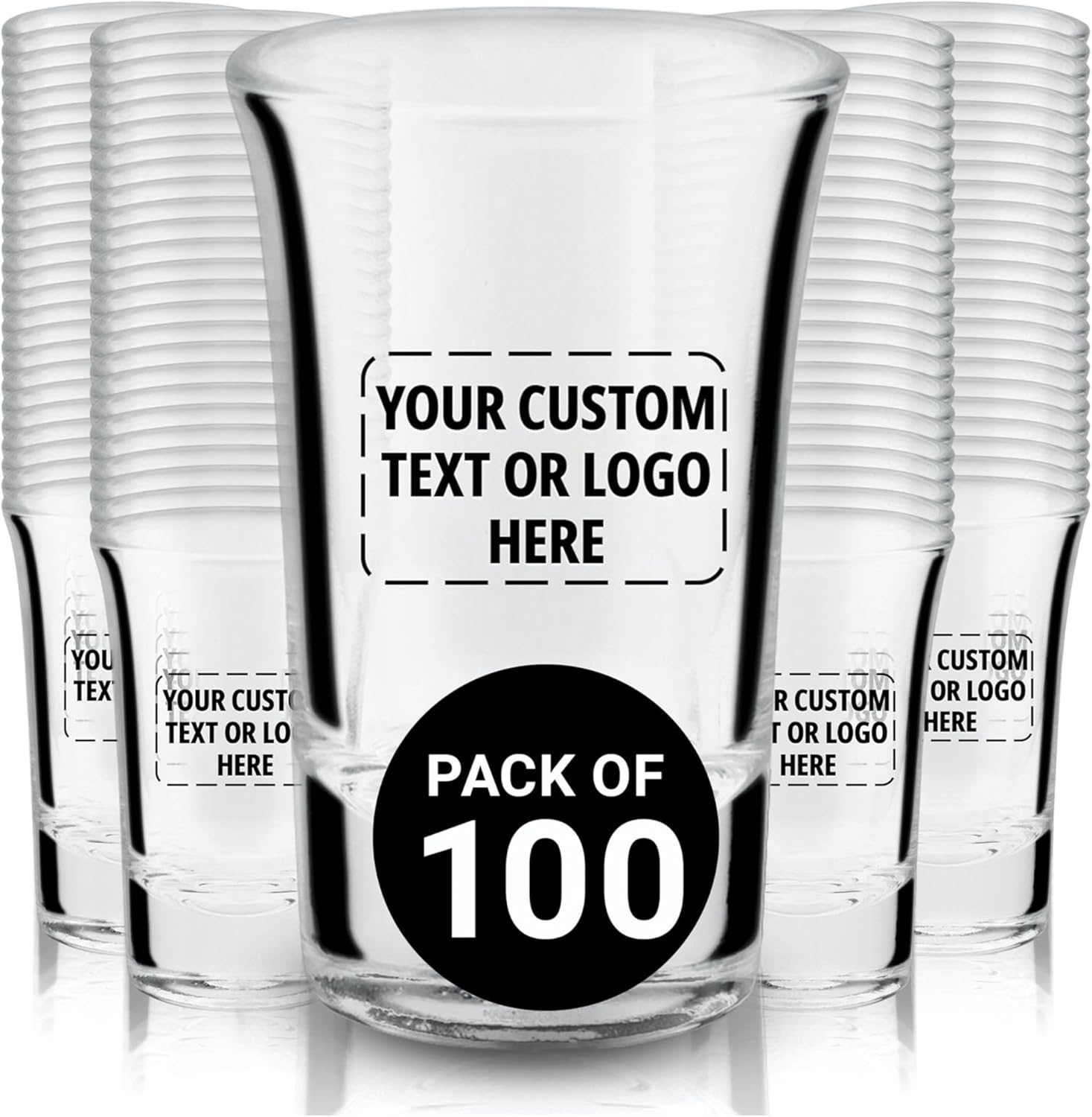 Personalized Shot Glasses for Weddings and Parties - 100 Pack