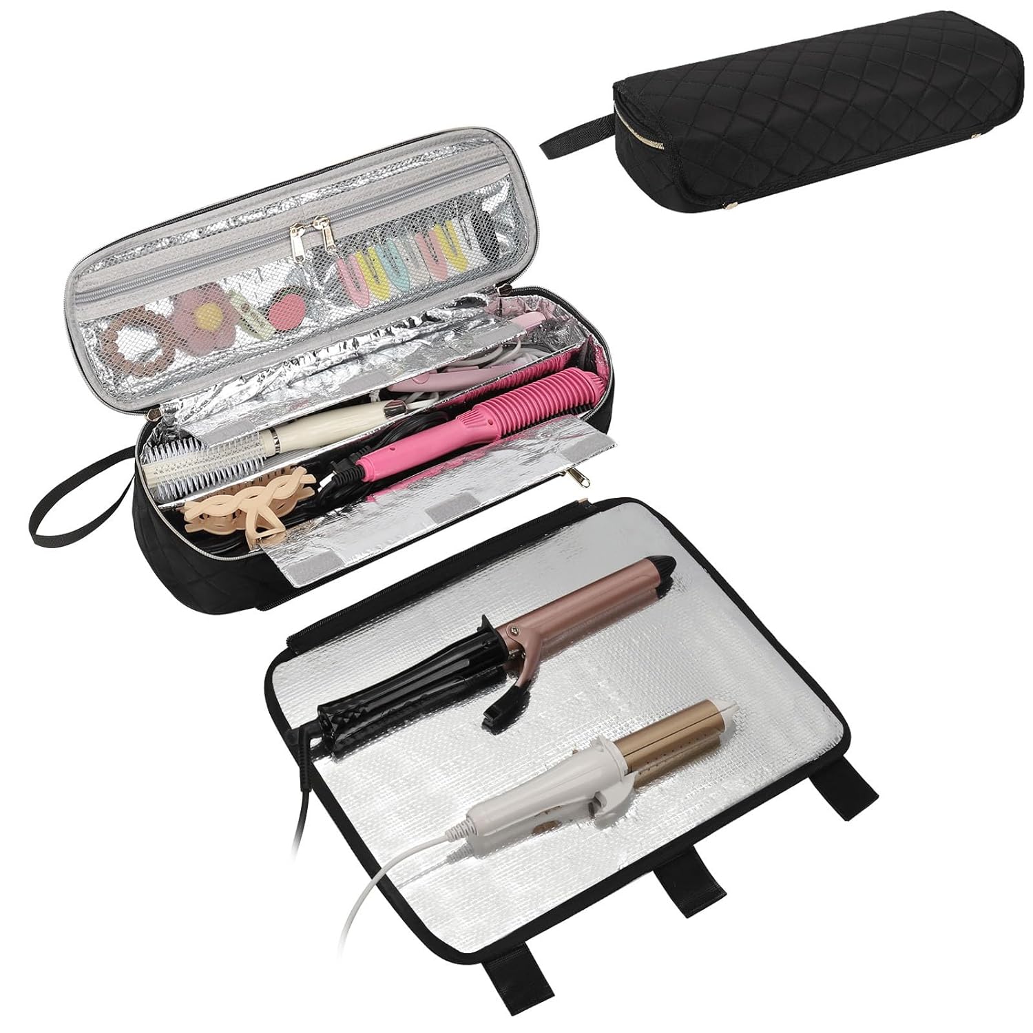 Travel Hair Tools Bag with Heat Mat - Organize Styling Tools!