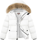 Girls Winter Puffer Jacket with Detachable Hood - Waterproof Warm