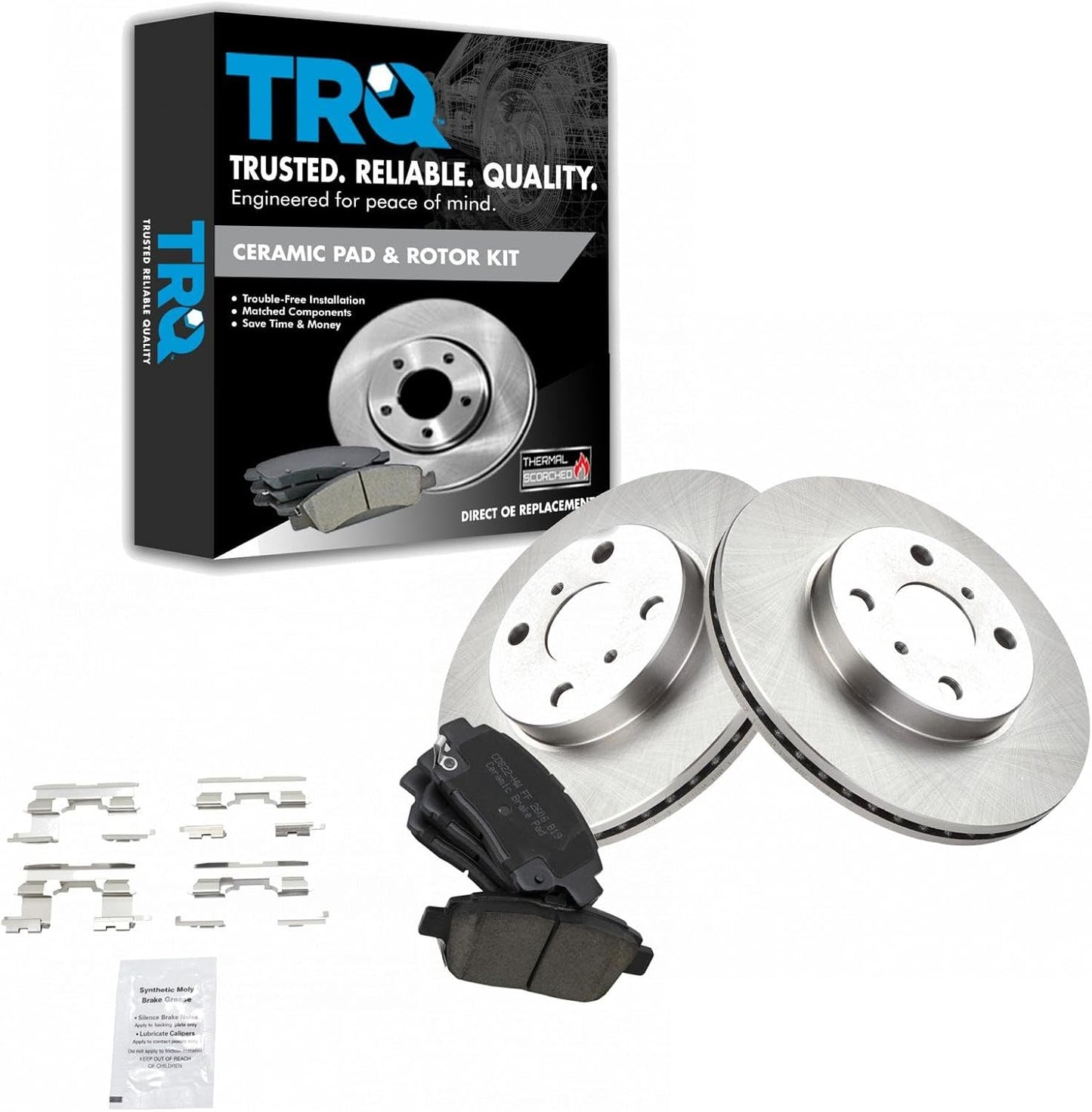 TRQ Front Brake Pad and Rotor Set for 2004-2006 Scion xA xB