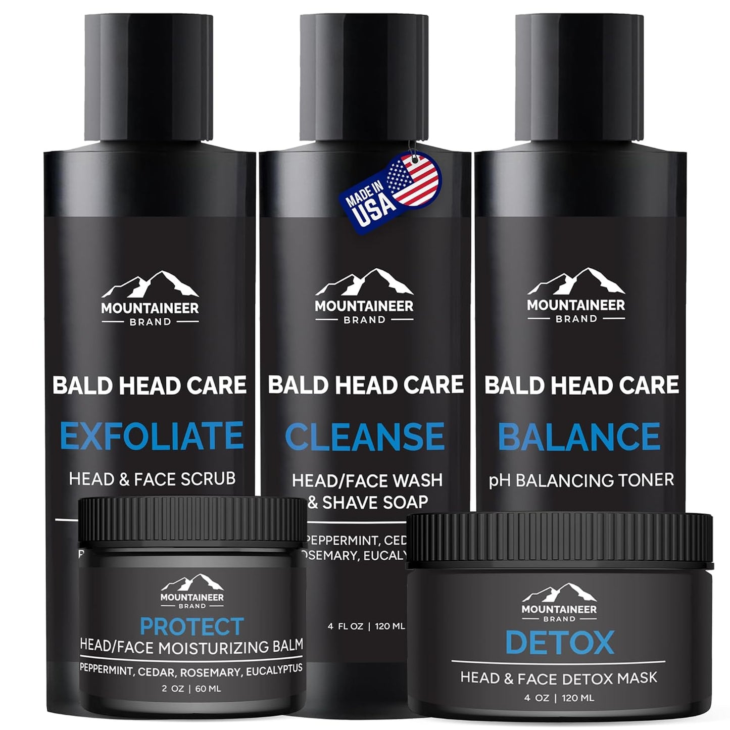Ultimate Bald Head Care Gifts Bundle for Men by Mountaineer Brand