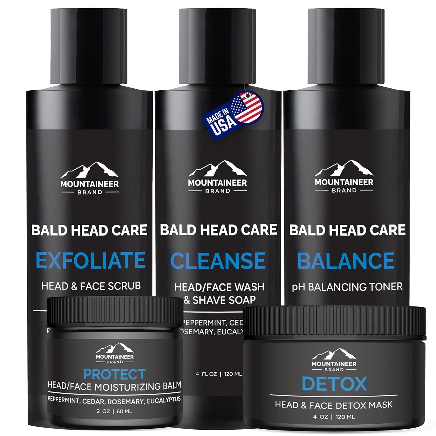 Ultimate Bald Head Care Gifts Bundle for Men by Mountaineer Brand