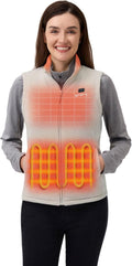 ORORO Women's Heated Fleece Vest with Heated Collar - Lightweight