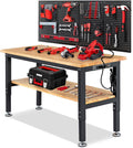 Adjustable Height Work Bench 60x22 Workbench for Garage - Heavy Duty