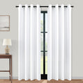 KOUFALL White Curtains 90 in Long 2 Panels Semi Blackout - Insulated